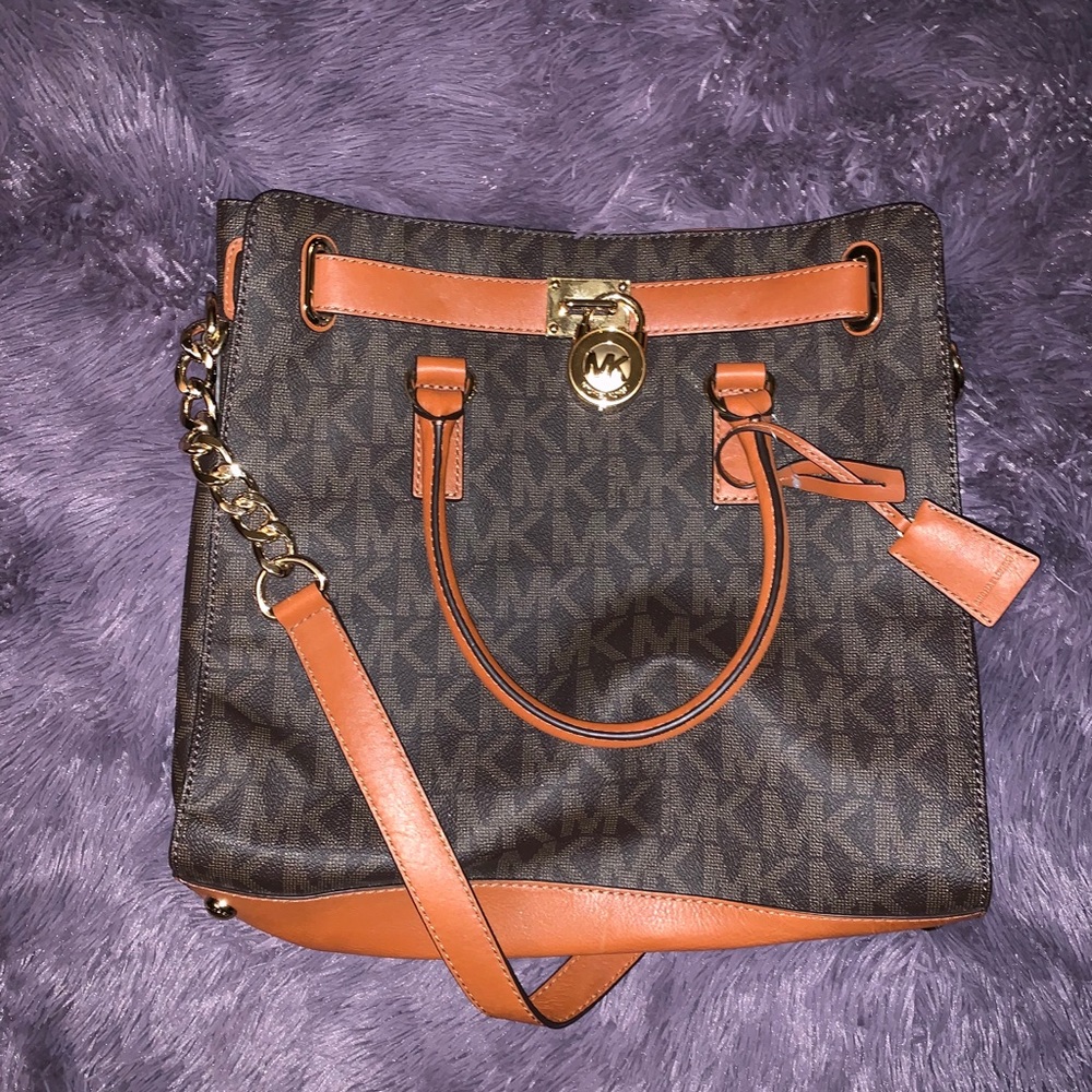 Michael Kors full sized Hamilton brown MK pattern
